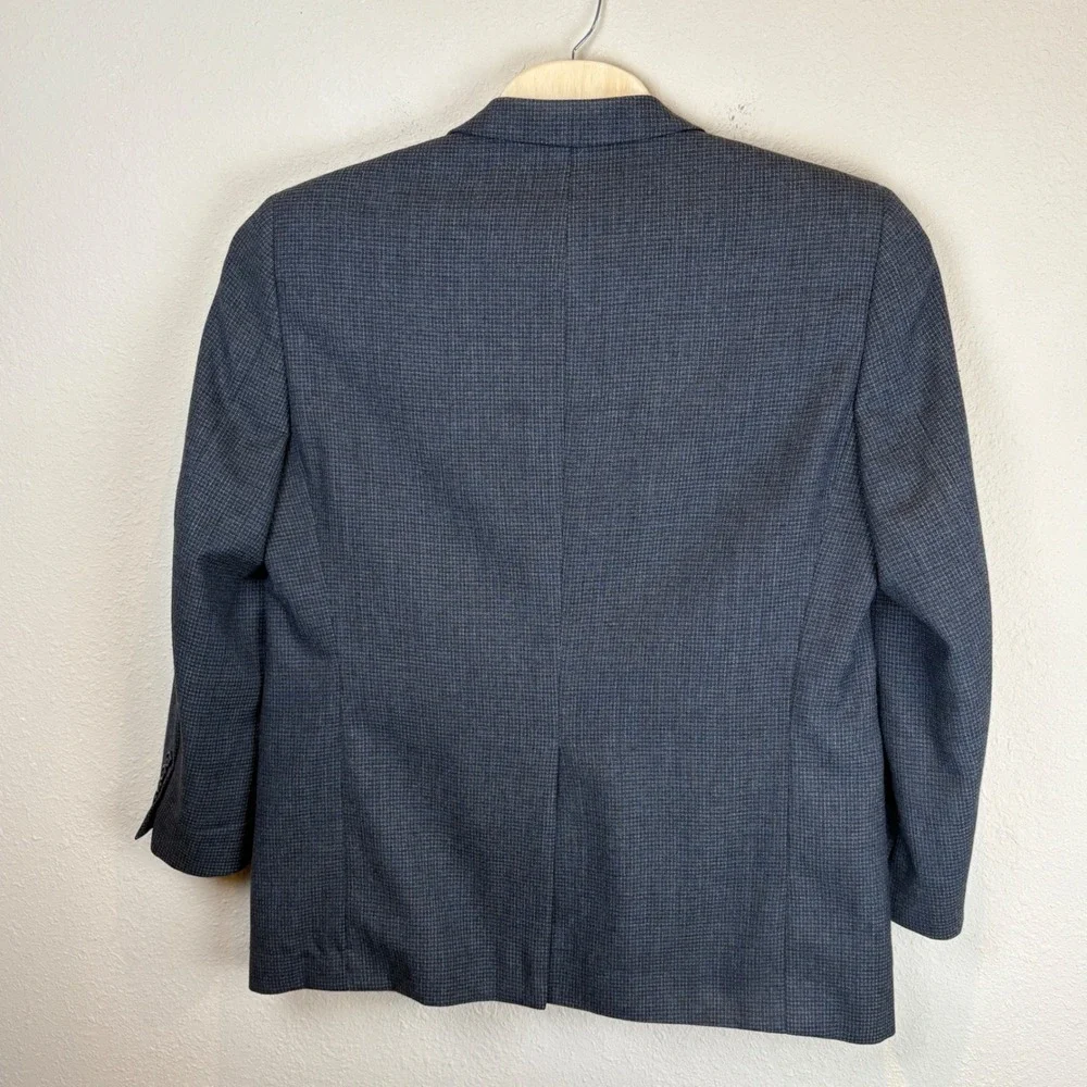 Joseph & Feiss Mens 44 Regular Blazer Blue 100% Lambswool Weave Sport Coat